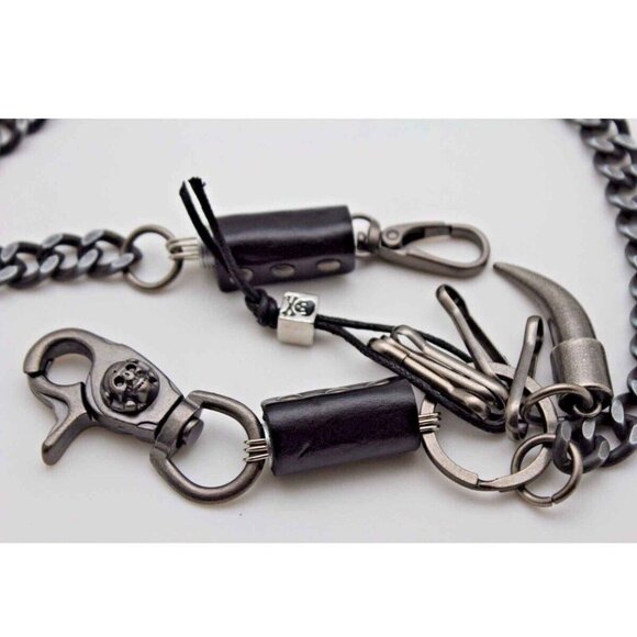 22" Men's Strong Leash Heavy Metal Wallet Chains Biker Trucker Jean Key … - Picture 4 of 4